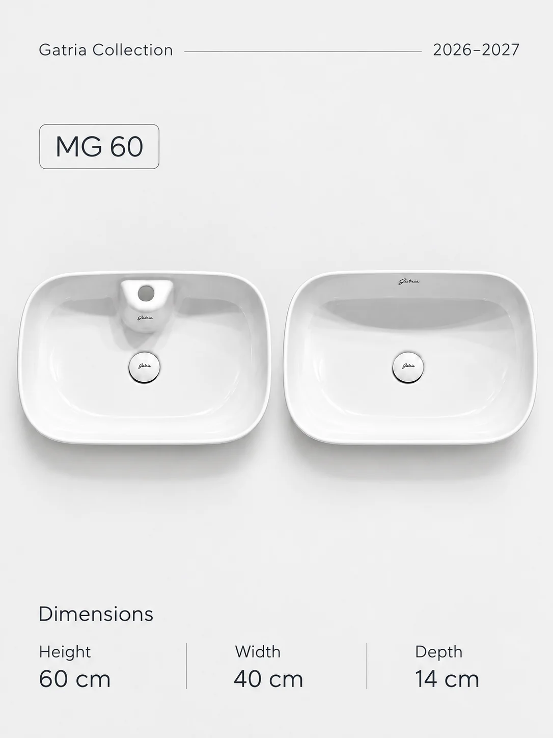 روشویی روصفحه‌ای MG60