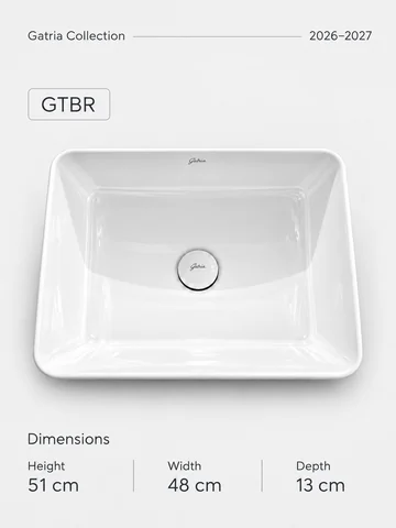 روشویی روصفحهای GTBR مستطیلی ۵۱×۴۸