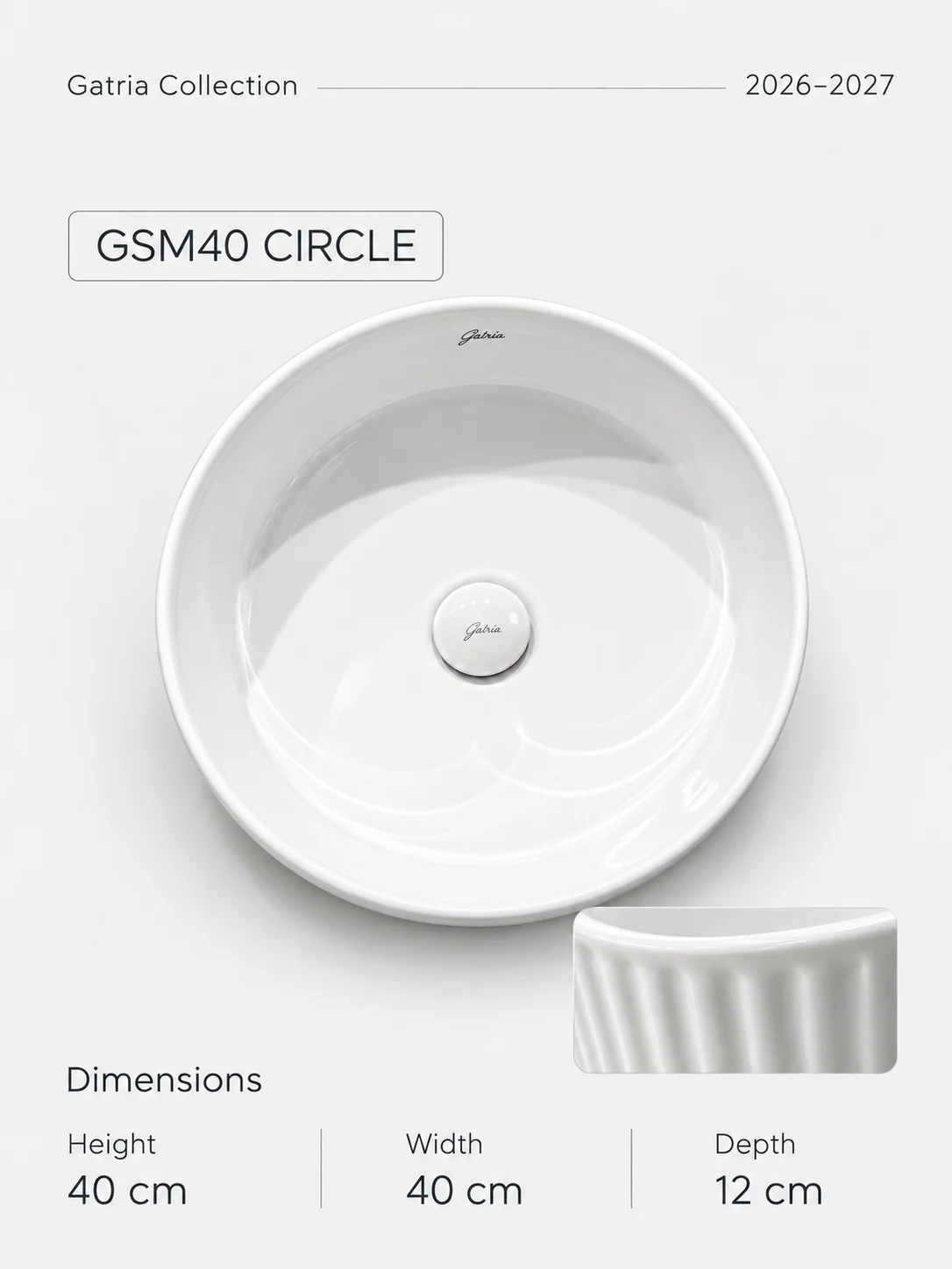 روشویی روصفحهای GSM40 گرد