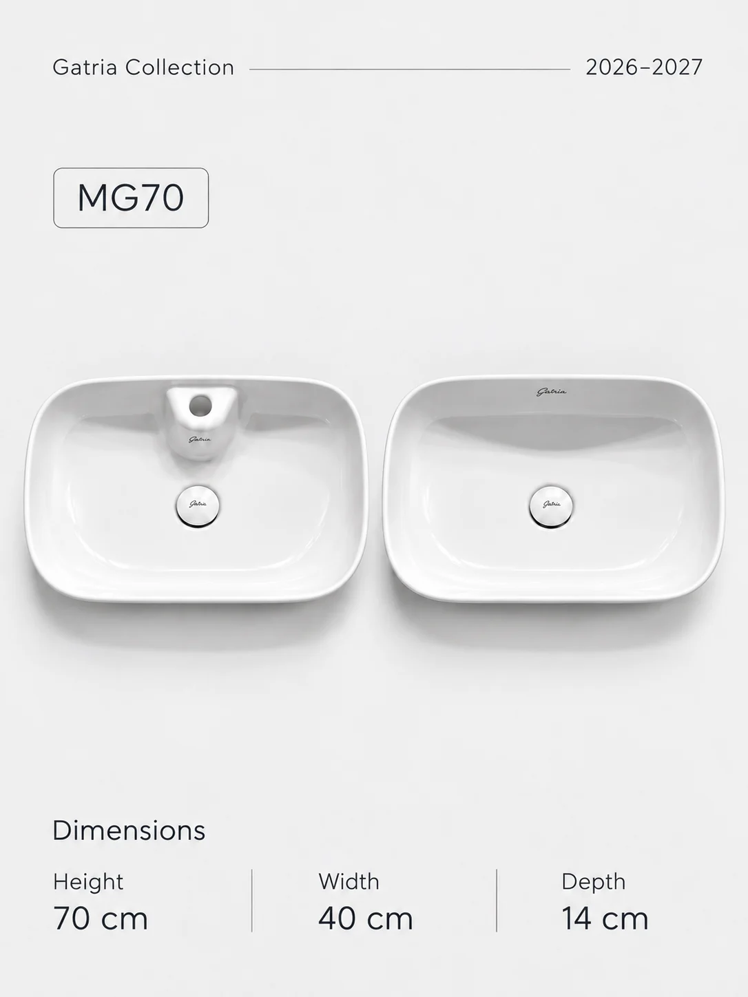 روشویی روصفحه‌ای MG70
